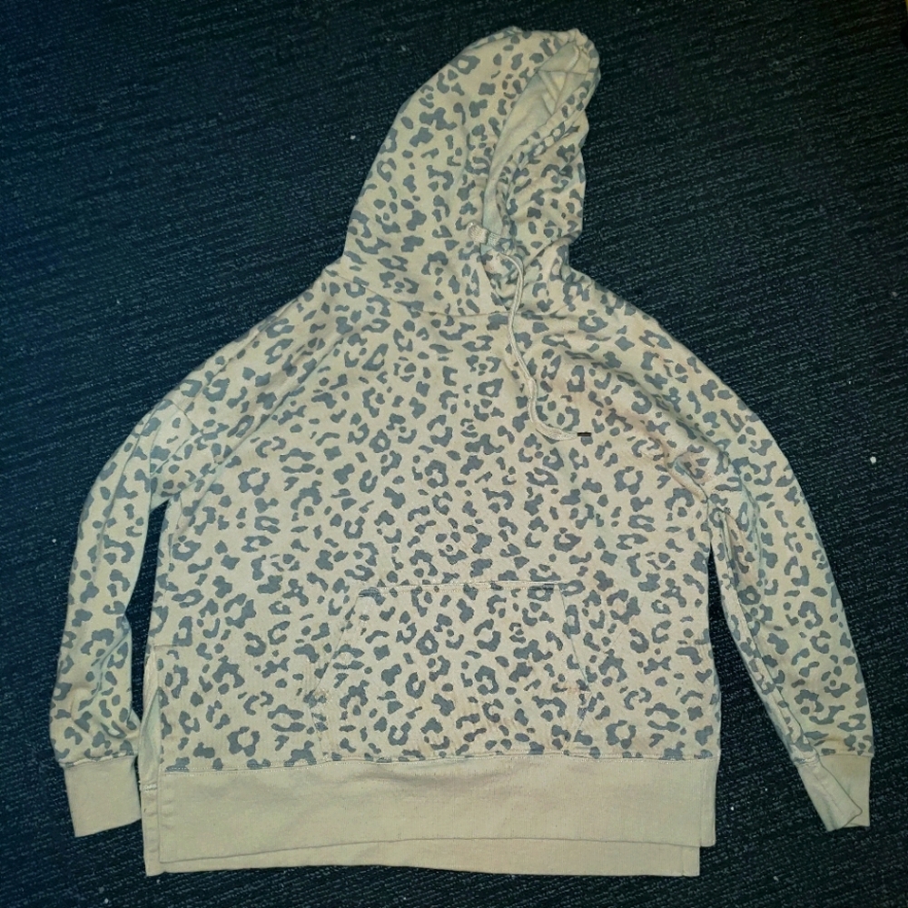 Pink Rose leopard print hoodie